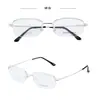 Armazón de gafas de moda semi-al aire con aleación de titanio con memoria, apto para gafas de prescripción y de lectura, ultraligero y cómodo, unisex