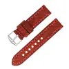 Pulseira de Couro Tanning Vegetal Personalizada de Fábrica, Acessórios de Relógio com Textura de Pedrinhas, Fivela de Pino de Aço Inoxidável, Pulseira Apple Watch com Barra de Engate Rápido