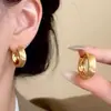 Pendientes de aro geométricos minimalistas cepillados para mujer, estilo simple y genial, elegantes y únicos, pendientes de aro versátiles, pendientes de moda estilo ins
