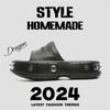 Paris Drag Zapatos de Agujeros Elevados con Suela Gruesa para Hombres y Mujeres 2024 Nuevo Verano Celebridad de Internet Sensación de Una Pieza Ropa Exterior