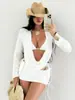 Trajes de Baño Transfronterizos para Mujer 2026 Estampado Tie-Dye Vestido de Playa de Malla Europeo y Americano Bikini Sexy de Cuatro Piezas Europeo y Americano