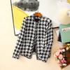 Jaqueta de Gola Estilo Tweed de Alta Qualidade para Mulheres Primavera e Outono Novo Cardigã com Franjas Top de Manga Longa Veludo Imitação de Mínk