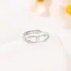 Anillo trenzado de doble capa liso, único y elegante, estilo minimalista coreano para mujer, anillo liso abierto en forma de cruz estilo minimalista ins