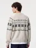 Suéter de punto Fair Isle Han Lu, estilo otoño/invierno para hombre, corte holgado, con un ambiente relajado y casual, con cuello Henley y diseño de jersey