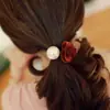 Accesorios para el Cabello Coreanos, Gomas para el Cabello, Bandas Elásticas para Cola de Caballo que No Dañan el Cabello, Gomas para el Cabello con Flores, Flores de Perla Grandes Estilo Coreano para el Cabello