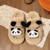 Pantuflas de Muñeco Panda Súper Lindas Calientes para el Hogar Pantuflas Peludas Exterior Engrosado Moda Pantuflas Peludas de Una Tira en stock