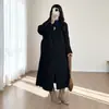 Novo Casaco de Lã Feminino Outono/Inverno 2026, Comprimento Médio, Gola Assimétrica, de Botão Único, Caimento Solto, Elegante Casaco para o Dia a Dia