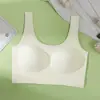 Ropa interior de modal color nude Sujetador cómodo con copas de aire fijas de látex para mujer Espalda con diseño de belleza sin costuras de seda helada
