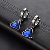 Nuevos aretes de acero de titanio geométricos simples de amor, hebilla para la oreja, acero inoxidable, temperamento, amor, verde, azul, blanco, diamantes, aretes al por mayor