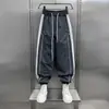 Pantalones Jogger de Rayas Color Block, Versátiles, de Caída Suave, Secado Rápido, con Cordón, para Verano, Transpirables y Adelgazantes, Moda Masculina, Elegantes y Modernos