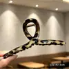 Presilha Grande Estampada de Leopardo Vintage para Mulheres, Piranha de Cabelo de Alto Padrão para Outono e Inverno, Grampo Elegante para a Parte de Trás da Cabeça, Acessório de Cabelo