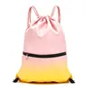 Bolsa con cordón de poliéster personalizada, mochila de tela Oxford, mochila con cordón para deportes de fútbol y baloncesto, bolsa de almacenamiento