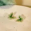 Pendientes de Mariposa de Cristal de Zirconia Mori con Cierre de Plata 925 Moda Ins Pendientes de Gama Alta Lujo Ligero Pendientes Exquisitos