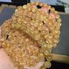 Pulseira de contas redondas de cristal de cabelo dourado natural cristal de cabelo transparente da sorte cristal de cabelo dourado fábrica atacado pulseira de cristal