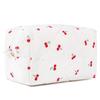 Bolsa de cosméticos popular transfronteriza de gran capacidad Estampado de cerezas costura Bolsa de cosméticos a cuadros almacenamiento de productos para el cuidado de la piel artículos de tocador