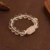 Pulseira de Cristal Branco Natural com Senso de Design, Zircônia Rosa de Luxo Leve de Nicho, Contas Grandes, Lote Tendência do TikTok de Cristal Branco