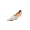 Zapatos de trabajo básicos versátiles de tacón medio de piel de oveja 2026 punta fina de cuero genuino, zapatos de salón bajos para mujer, disponibles en varias tallas, retornables