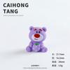 Novas bonecas fofas fofas de urso morango roxo taro tridimensionais enfeites acessórios de carro DIY pingente caseiro