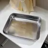 Contenedores de Acero Inoxidable para Almacenamiento de Alimentos al por Mayor Platos Cuadrados Cajas de Almacenamiento para Refrigerador con Tapas Platos para Platos Fríos de BBQ Platos para Frutas Platos para Cocinar Pescado al Vapor Platos para Hornear Pescado