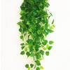 Planta artificial interna e externa rabanete verde pendurado na parede folha de coração de galinha tira de rattan folha com sensação de cola flor artificial cesta suspensa decorativa