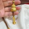 Loja de ouro com broca de ponto de ouro areia pingente de cabaça pequena escovado pingente Fulu retro sólido presente para namorada