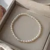 Pulseira de Pérolas de Água Doce Naturais, Não Precisa Remover ao Lavar as Mãos, Pulseira de Pérolas Arroz Prata de Lei 925, Atacado