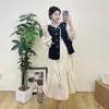 Vestido Xumeifu para Gestantes 2024 Outono Inicial Novo Temperamento Francês Chanel Colete Vestido Solto para Cobrir a Barriga de Grávida