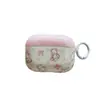 Funda Protectora Rosa con Línea Blanca Oso para Airpods 3ª Generación para Auriculares Bluetooth Inalámbricos Apple Pro 1ª/2ª Generación