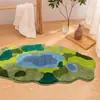Alfombra flocado de patrón de onda irregular para uso doméstico, adecuada para dormitorios, vestidores, salas de estar y como alfombrilla para sofá o mirador.; es absorbente y engrosado para mayor comodidad