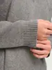 Suéter Gris para Hombre Woog2005 con Media Cremallera y Cuello Alto 2025 Invierno Nuevo Suéter Interior de Punto de Cuello Alto