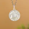 Ciervo Dorado Rey Plata Pura 999 Plata Lisa Grabado Pony Bolsa de la Suerte Colgante Redondo Joyería de Plata para Mujer Encanto Artístico Simple