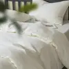 Muji Classe A Conjunto de Quatro Peças em Algodão Lavado Estilo Japonês Capa de Edredom Estilo B&B Personalizado Lençóis de Cama Roupa de Cama para Bebê Dormir Nu