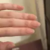 Manicura del mismo estilo de Hanhan, Uñas portátiles para Año Nuevo, Sensación pura y lujosa, Color nude hecho a mano, Estilo Templo Ganlu, Estilo corto para recién casados