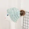 Chapéu de tricô com ponto de bolinha inverno quente bola de lã boné de lã boné monocromático atacado chapéu de curling ao ar livre