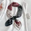 Primavera e verão novo vintage europeu e americano pequeno quadrado cor combinando cachecol de caju imitação de seda cachecol da moda protetor solar decoração