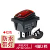 Interruptor à Prova d'Água Kcd4 em Formato de Barco 30A Alta Corrente 4 Pinos 2 Posições Alavanca Interruptor de Energia Vermelho com Luz Interruptor em Formato de Barco
