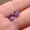 Aretes de Tachuela de Amatista Natural al por Mayor, Colores Súper Geniales, Morado Misterioso y Soñador, Estilo Simple, Incrustación de Plata de Ley S925, Diseño Versátil