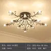 Lámpara de Techo de Cristal Americana para Sala de Estar Moderna Minimalista Europea Creativa Forma de Flor Araña LED Iluminación para Dormitorio Comedor