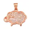 N31 Accesorios DIY mitad plata 925 microincrustación mini circonita de color caniche búho ardilla