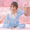 Pijamas de primavera e outono para meninas, pijamas infantis, femininos, manga comprida, estilo princesa, menina, bebê, médio e grande, roupa de casa para crianças