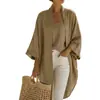 Conjunto de Cardigan e Colete de Linho Duas Peças para Mulheres, Cruzamento Europeu e Americano, Site Independente da Amazon, Casual, para o Trabalho, Versátil, Caimento Solto