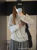 Raya Gris Manga Larga Mujer Otoño 2026 Nuevo Estilo Ropa Interior Coreana Casual Petite Ajuste Holgado Conjunto Temperamento Top