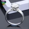 Anillo de Moissanita de 6 Garras al por Mayor Plata S925 Chapado en Oro Blanco Anillo de Bodas de Moissanita para Mujeres