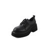 Zapatos Retro de Tacón Grueso Pequeño de Suela Gruesa de Una Capa para Mujer 2025 Nuevo Estilo Británico de Cuero con Cordones JK Zapatos de Cuero Pequeños Mocasines