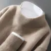 Nuevo Suéter de Lana para Hombre Otoño e Invierno, 100% Lana Pura, Jersey de Cuello Redondo, Corte Holgado, Talla Grande, Suéter de Cachemira Tejido