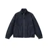 Chaqueta de Mezclilla Retro Japonesa Blackhoop para Hombre, Diseño Moderno, Holgada, Casual, con Cuello Alto B34