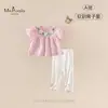 XiafanVerão Novo Estilo Roupa para Bebês e Crianças Pequenas Classe A Conjunto de Duas Peças Versátil de Camisa e Leggings para Meninas