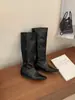 [] Botas de equitación de caña ancha y punta cuadrada para mujer, colección otoño/invierno 2026, botas altas con plantillas interiores que aumentan la altura, botas de ajuste ceñido