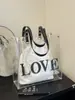 Bolsa de Ombro Grande Transfronteiriça, Bolsa Feminina Fashion, Nova Tendência Versátil de Verão 2025, Bolsa Tote de Grande Capacidade, Bolsa Transparente