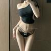 ¡Diseño de Color Sólido! Nuevo Estilo Ropa Interior de Encaje Estilo Japonés con Sexy Sexy Recorte Calzones Transpirables para Mujer